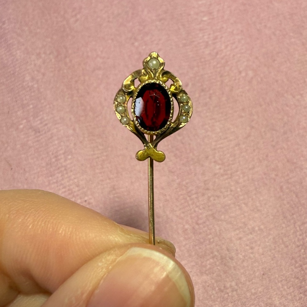 Antique Ruby Stick Pin